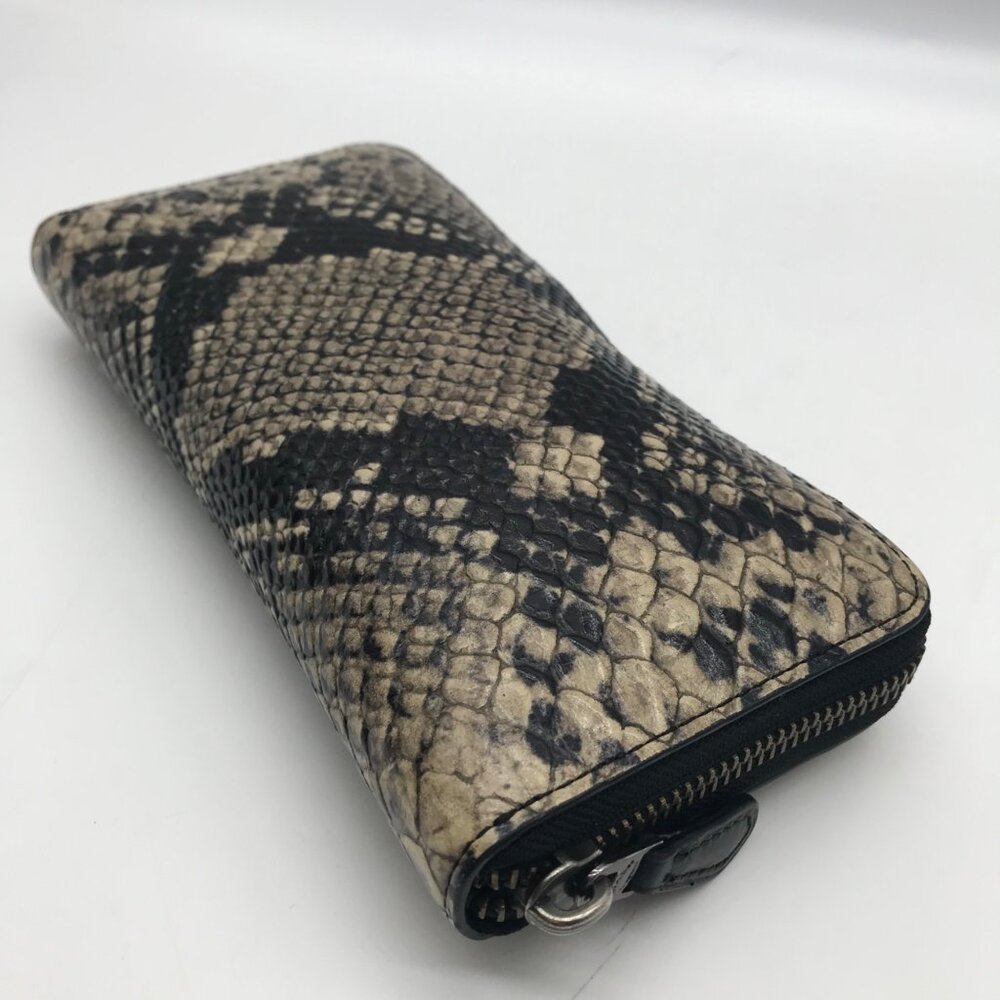 Coach Beige Python Embossed Leather Accordion Zip… - image 9